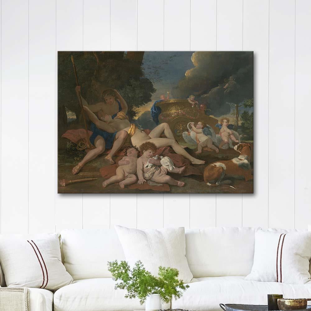 Venus and Adonis by Nicolas Poussin as Art Print
