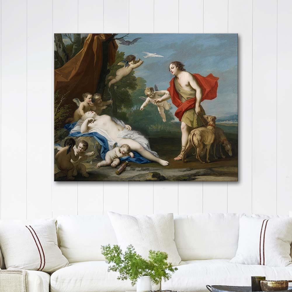 Venus And Adonis II by Jacopo Amigoni as Art Print