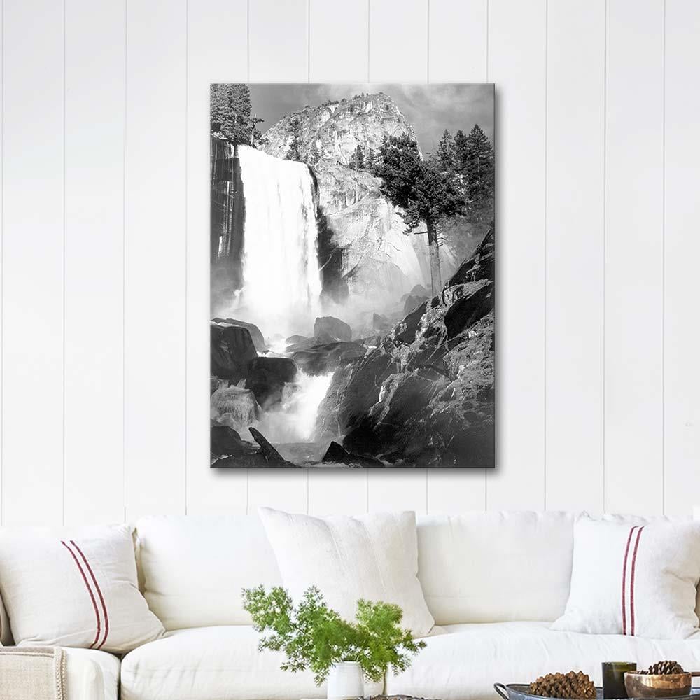Ansel Adams Vernal Şelalesi Yosemite Vadisi Kanvas Tablo