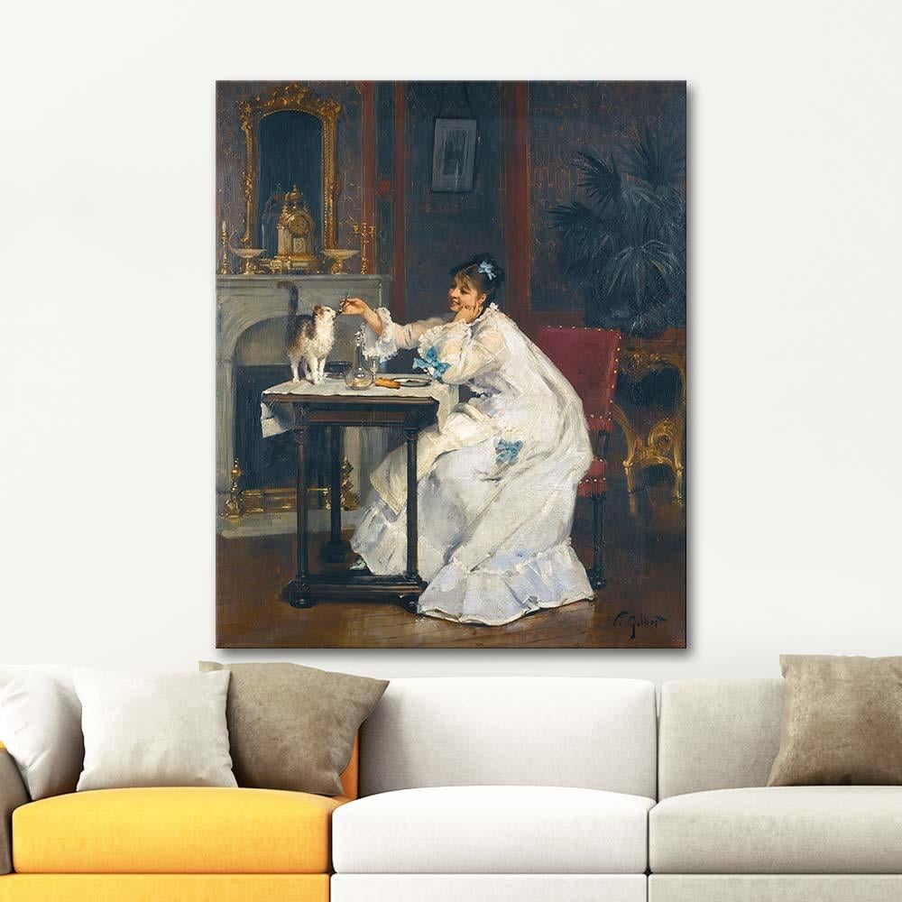 Victor Gabriel Gilbert A Meal For Two Art Print