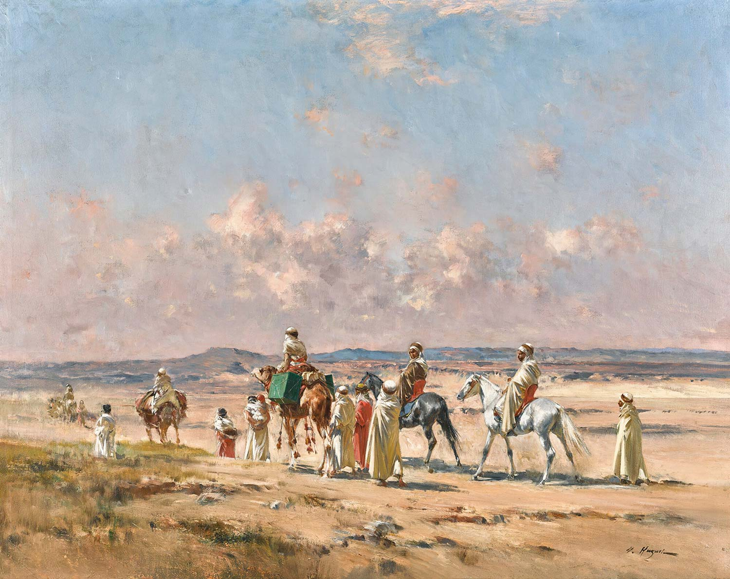 Victor Huguet A Caravan Crossing The Desert Art Print