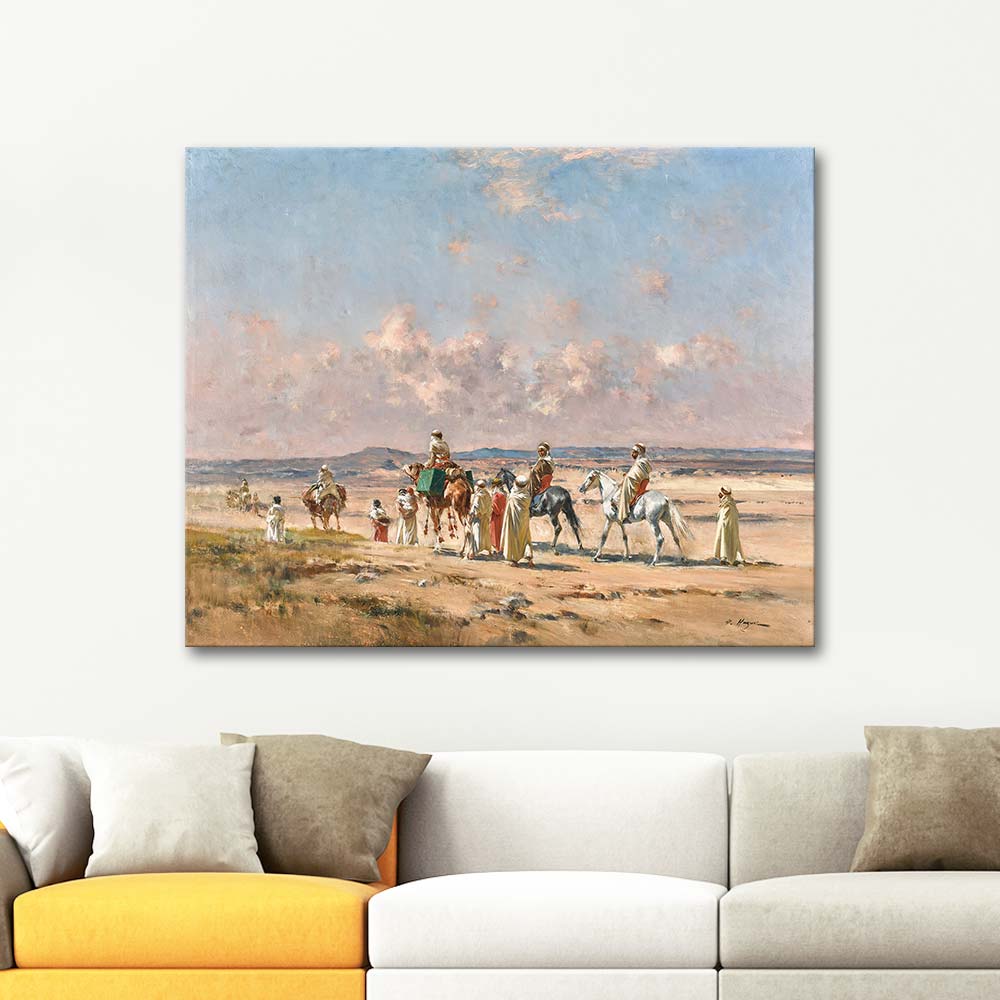 Victor Huguet A Caravan Crossing The Desert Art Print