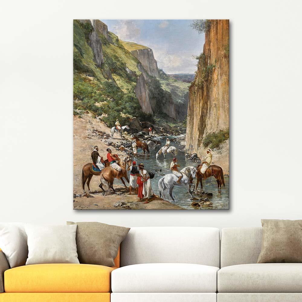 Victor Huguet Riders In A Ravine Art Print