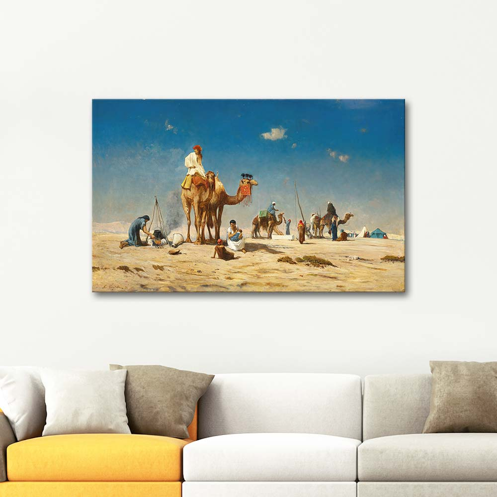 Victor Huguet Travellers In The Desert Art Print