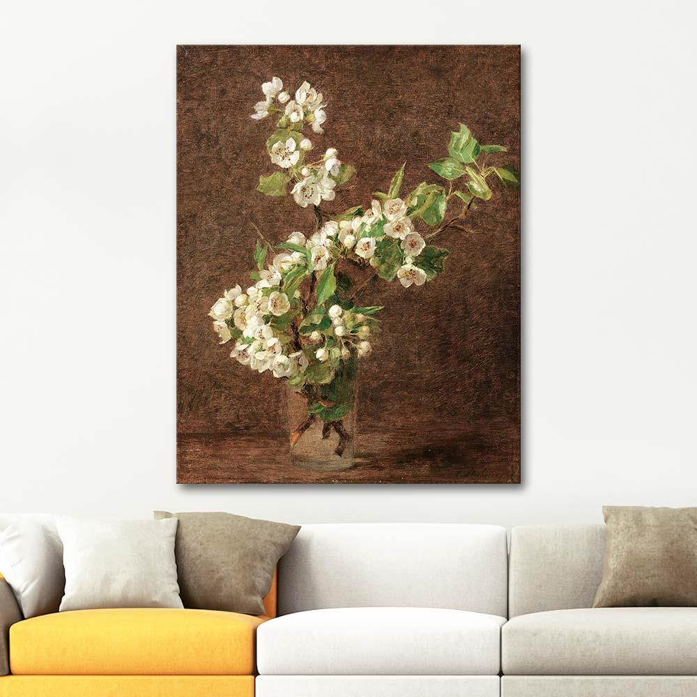Victoria Dubourg Fantin Latour Elma Çiçekleri Kanvas Tablo