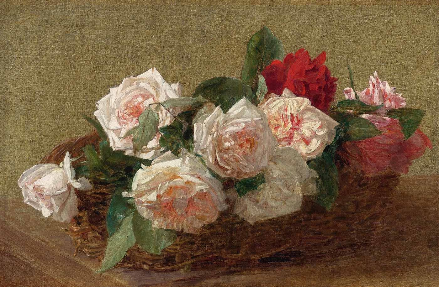 Basket Of Roses by Victoria Dubourg Fantin Latour