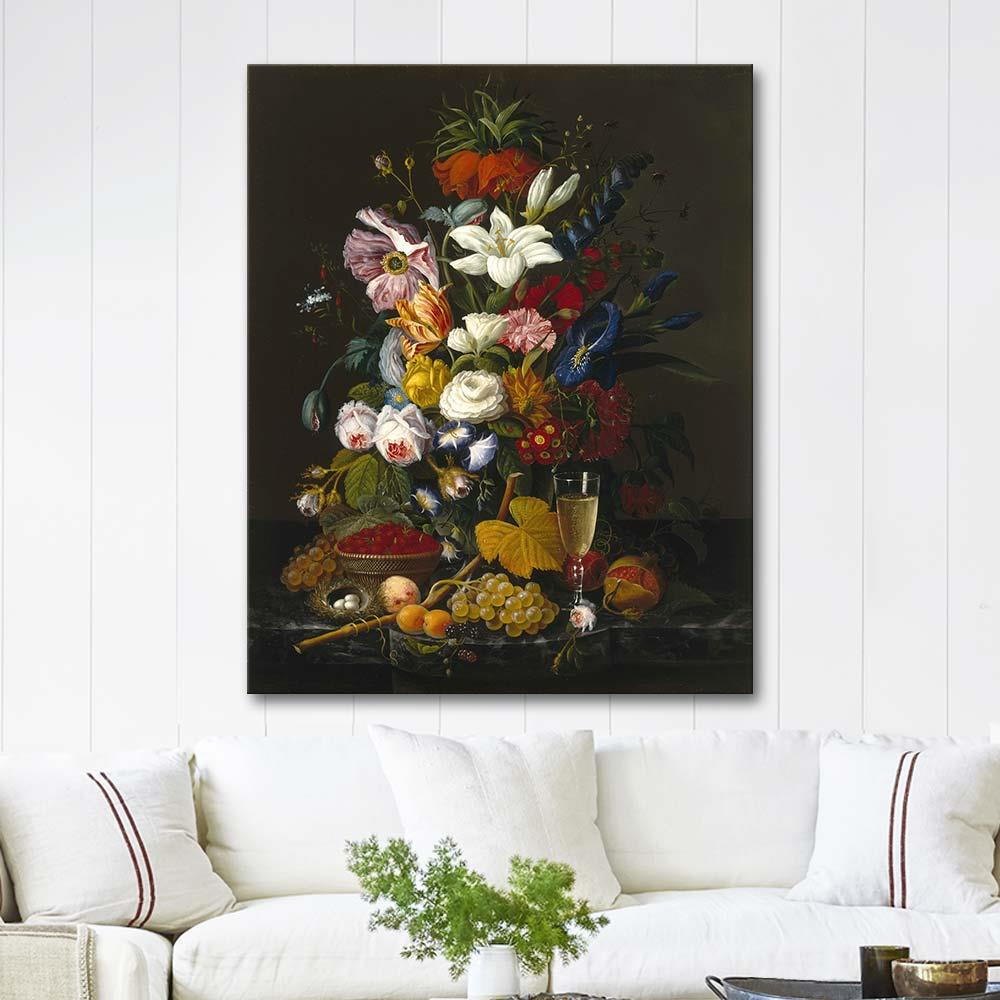 Severin Roesen Victoryan Buket Kanvas Tablo