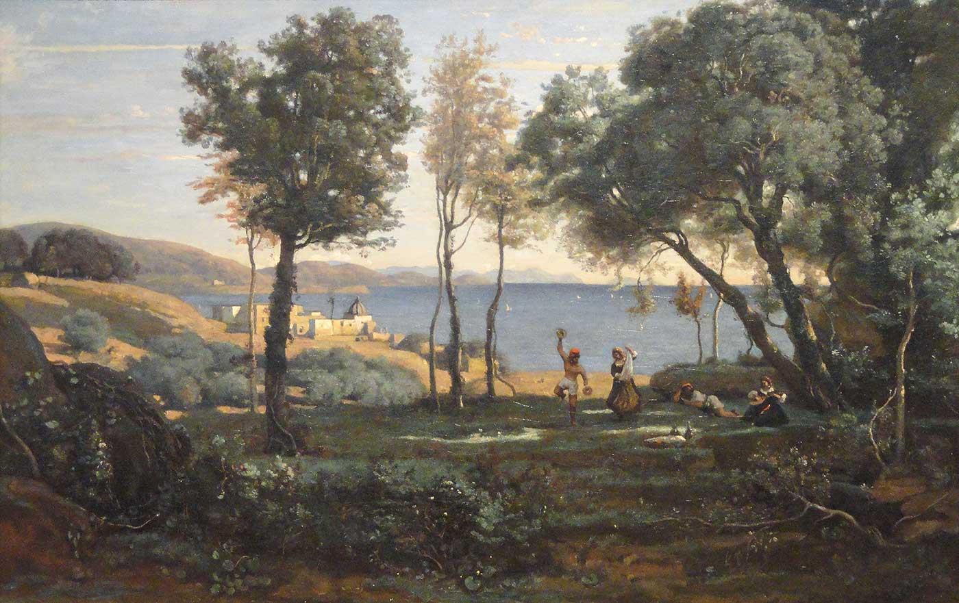 View near Naples by Jean Baptiste Camille Corot as Art Print
