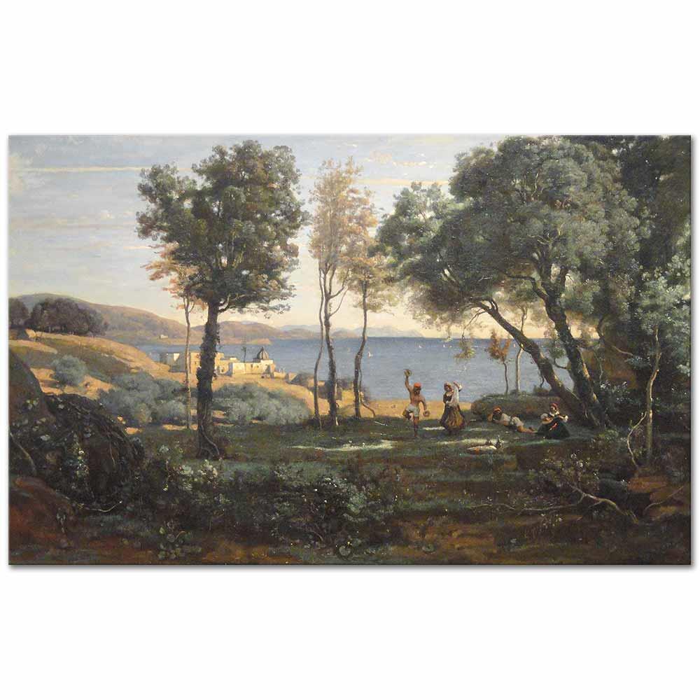 View near Naples by Jean Baptiste Camille Corot as Art Print