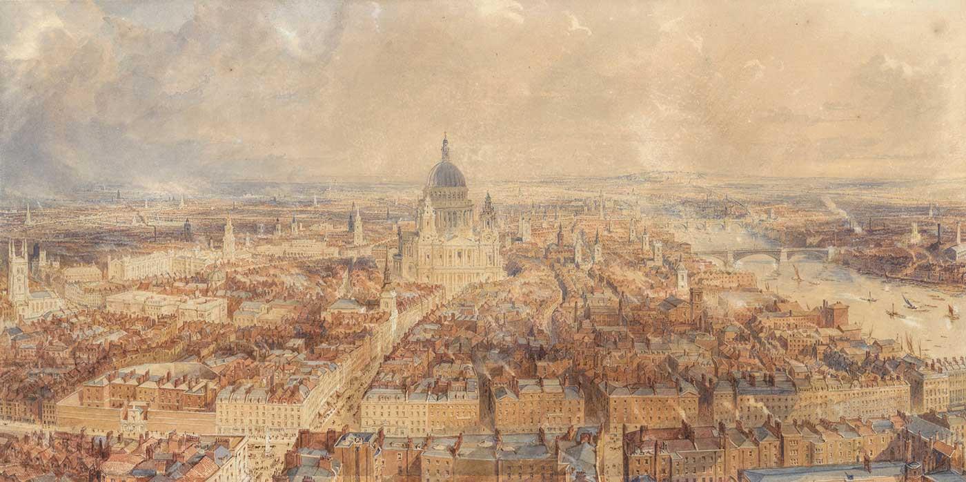 Thomas Allom Londra'ya Bakış Kanvas Tablo