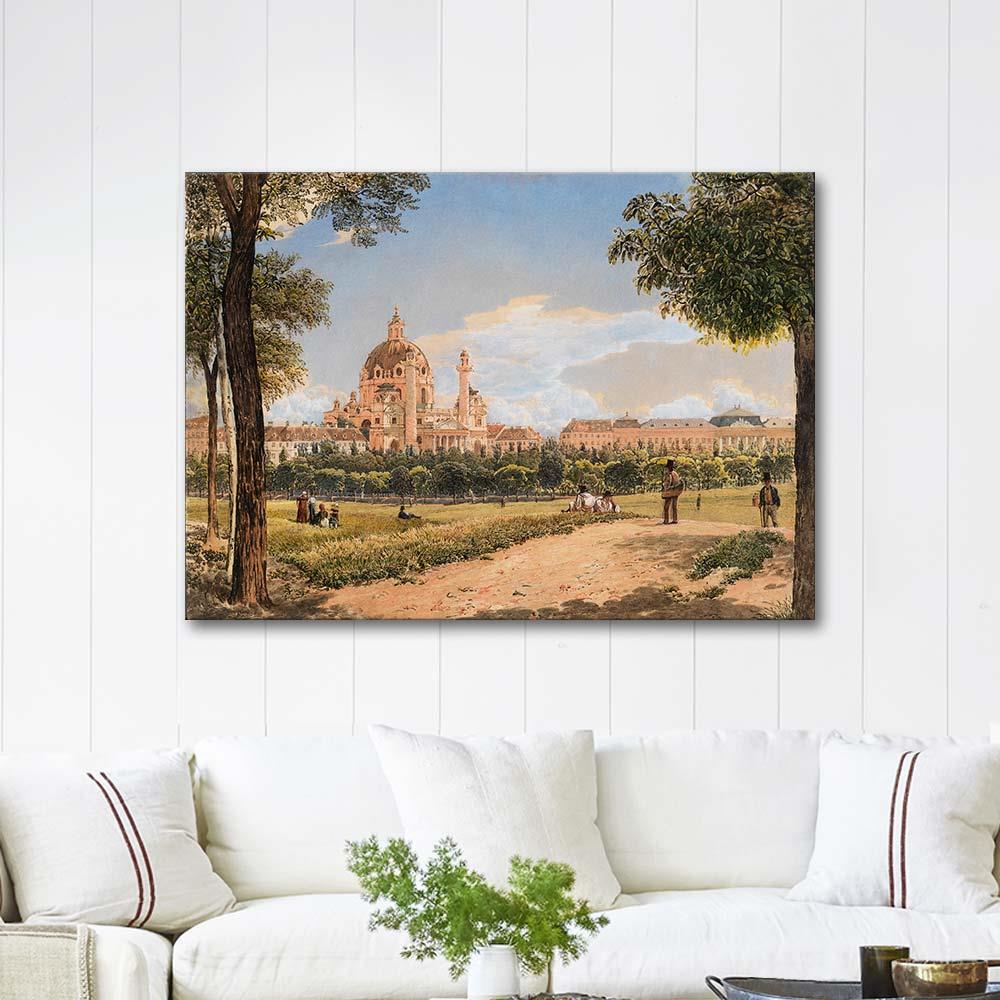 View of St. Charles Church by Rudolf Ritter von Alt as Art Print