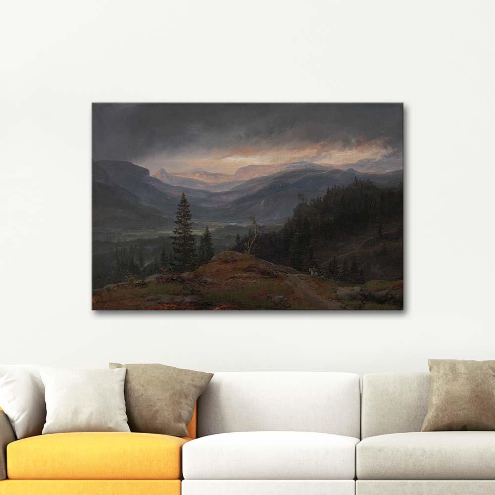 Johan Christian Dahl Hallingdal Manzarası Kanvas Tablo