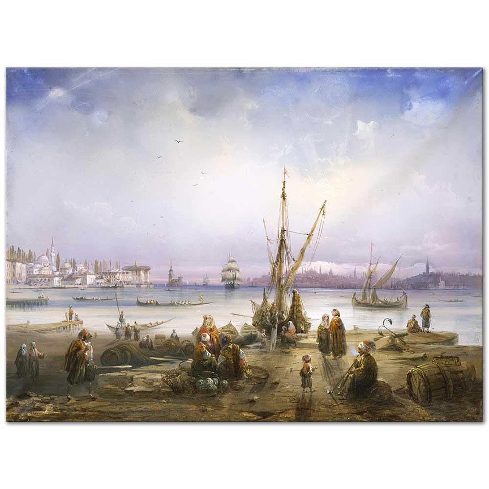 Carlo Bossoli Istanbul'a Bakış Kanvas Tablo