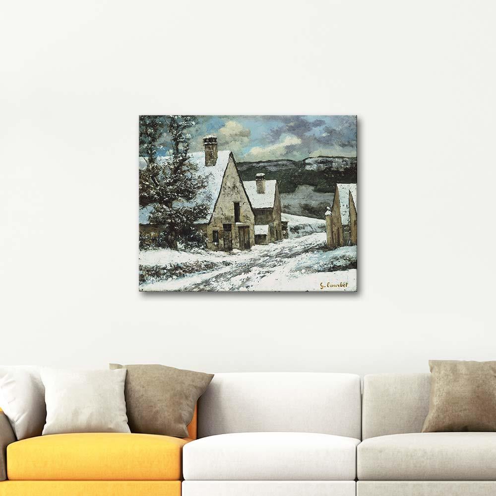 Gustave Courbet Edge Köyü Kar Altında Kanvas Tablo