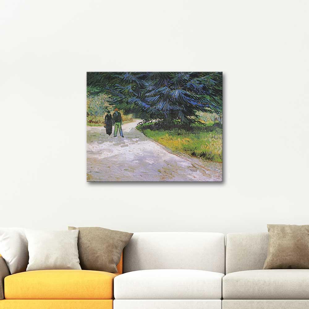 Vincent van Gogh Arles Parkında Çift Kanvas Tablo