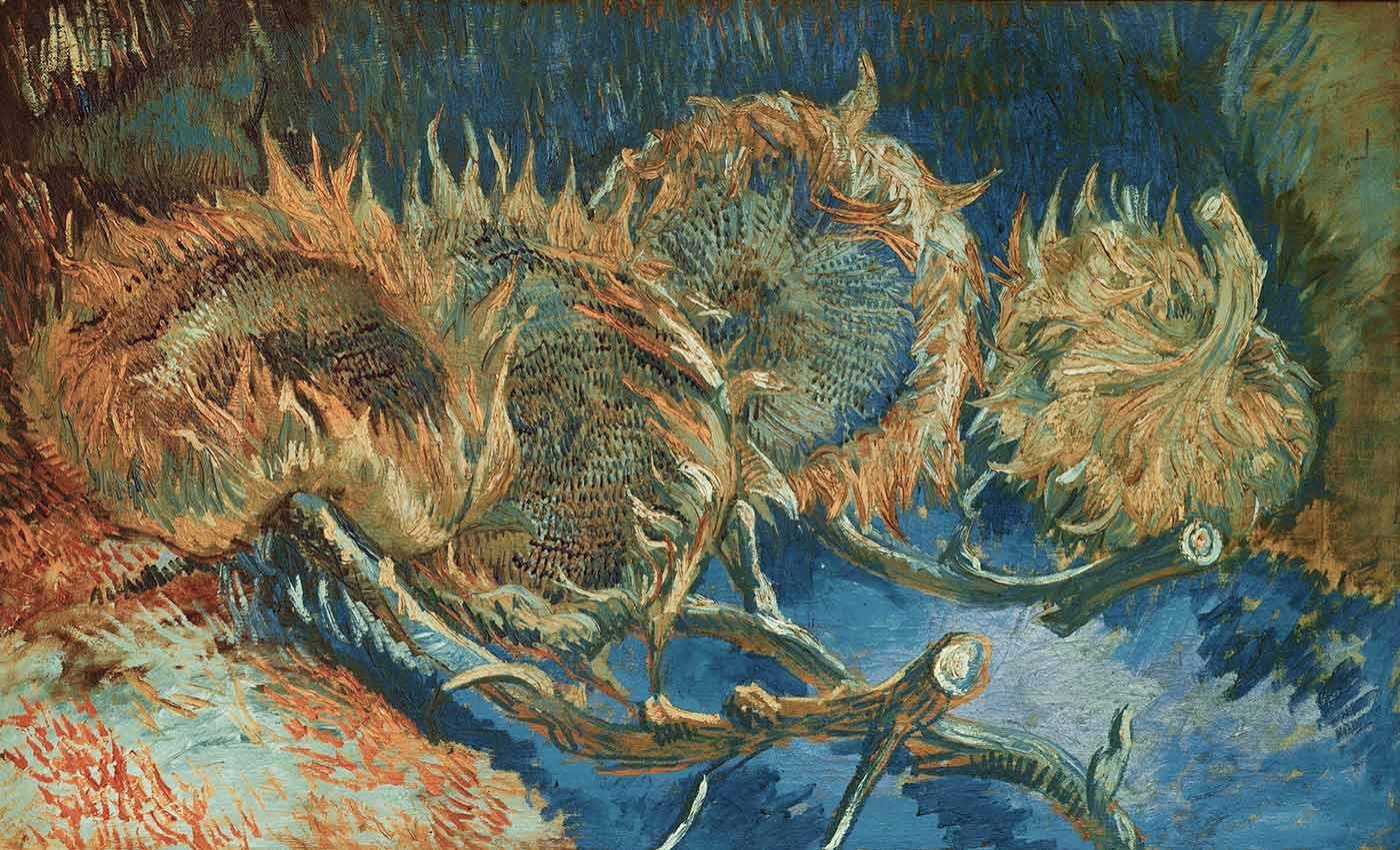 Vincent van Gogh Dört Adet Ayçiçekli Natürmort Kanvas Tablo