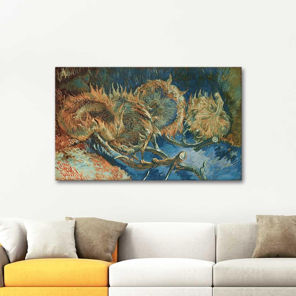 Vincent van Gogh Dört Adet Ayçiçekli Natürmort Kanvas Tablo