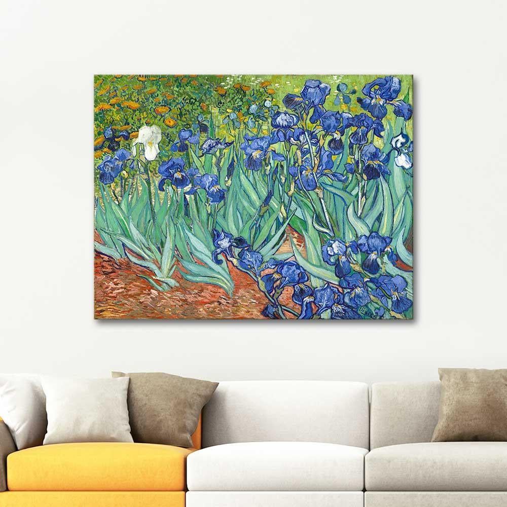 Vincent van Gogh Tarlada Süsenler Kanvas Tablo
