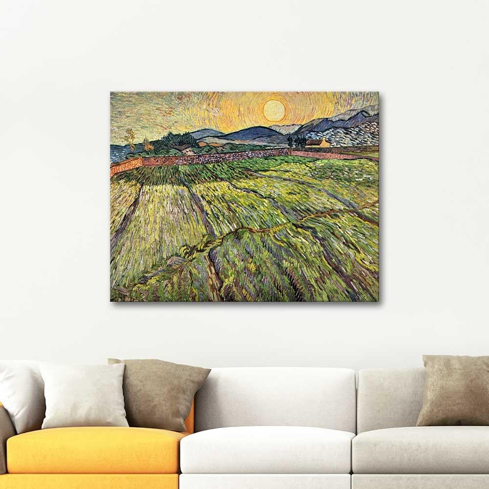 Vincent van Gogh Çiçeklenmiş Tarlalar Kanvas Tablo