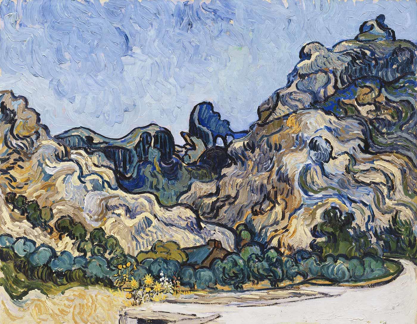 Vincent van Gogh Saint Remy'de Dağlar Kanvas Tablo