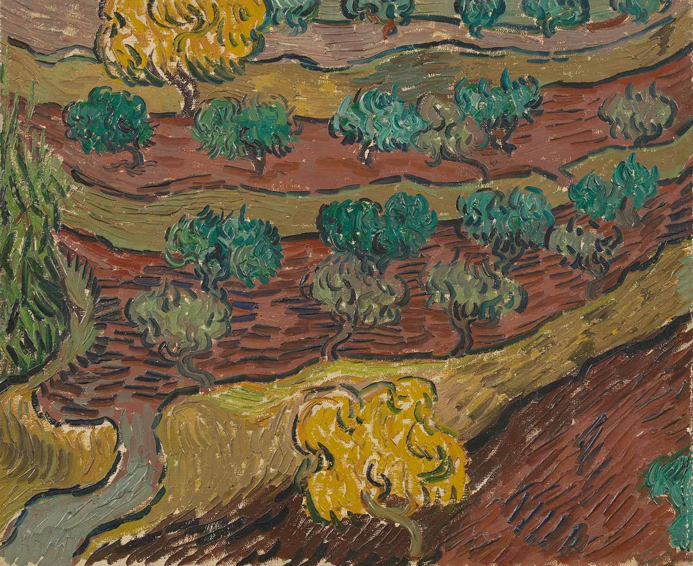 Vincent van Gogh Yamaçtaki Zeytin Ağaçları Kanvas Tablo