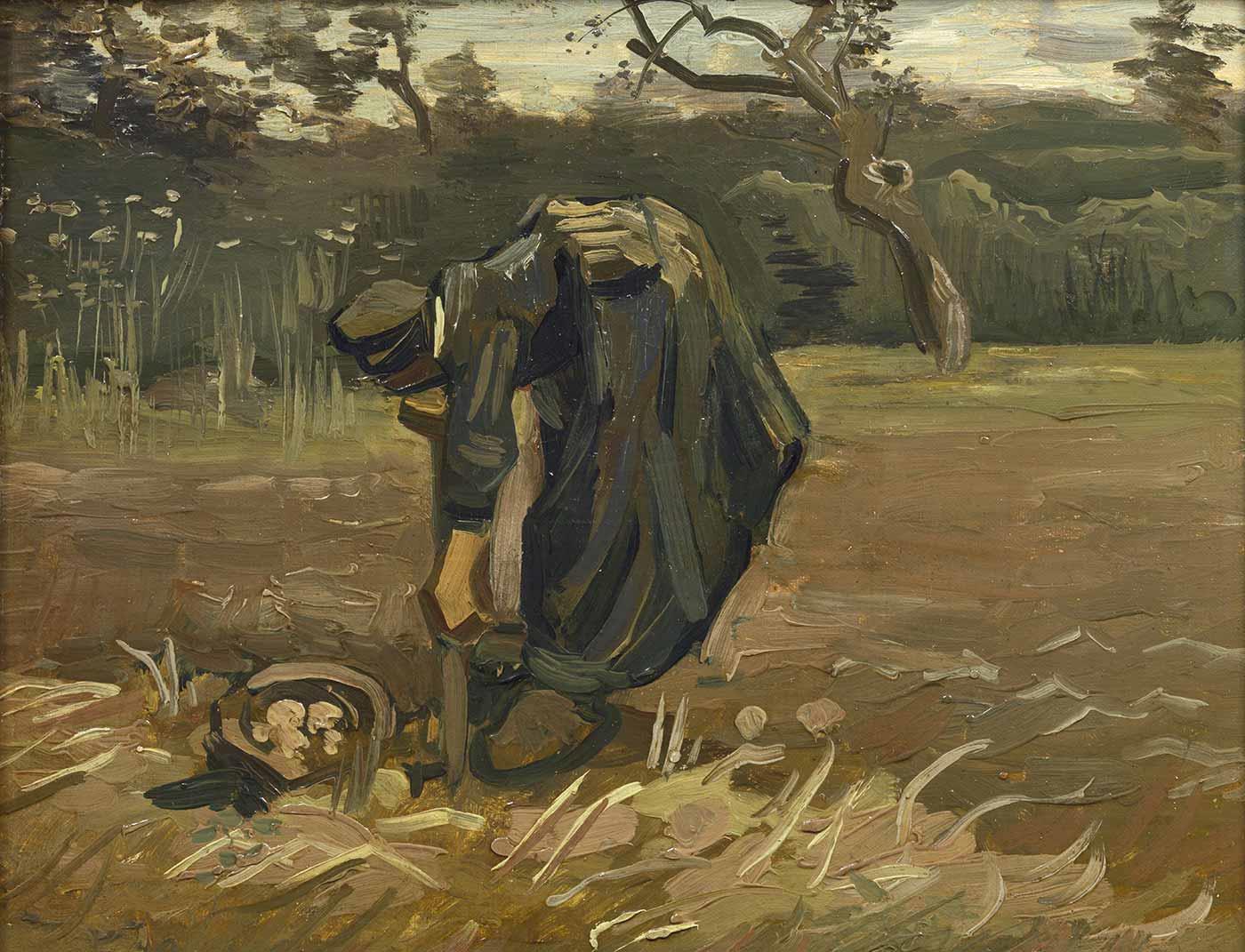 Vincent van Gogh Peasant Woman Harvesting Potatoes Art Print