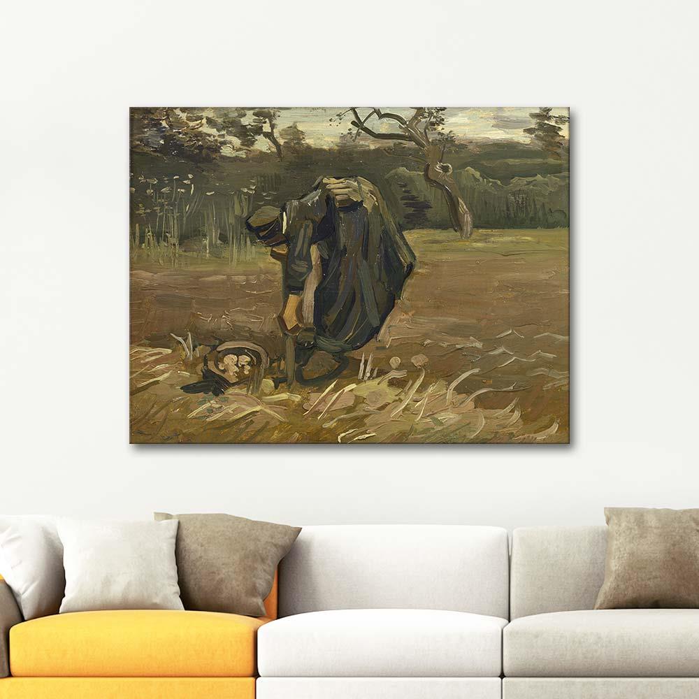 Vincent van Gogh Peasant Woman Harvesting Potatoes Art Print