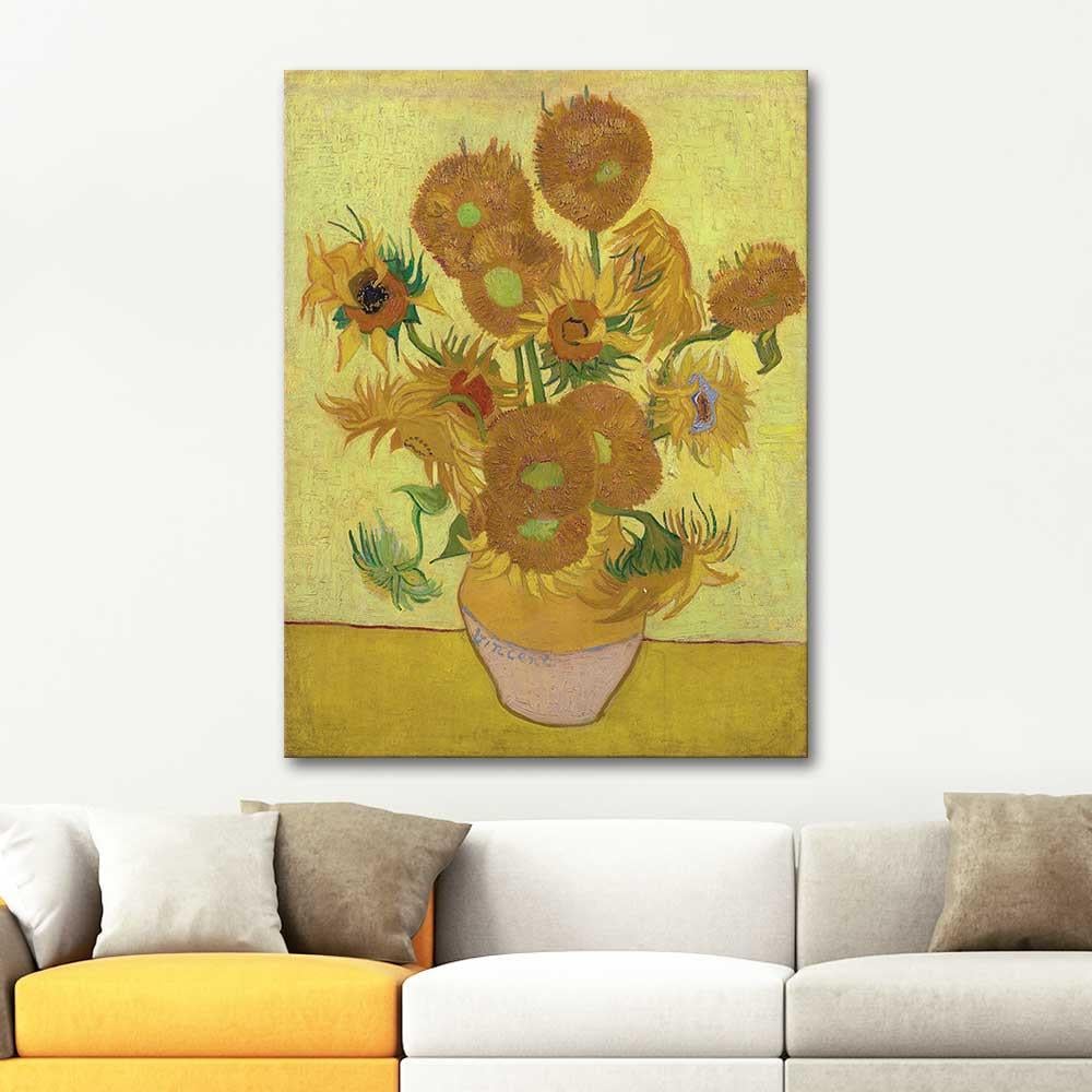 Vincent van Gogh Vazoda Ayçiçekleri Kanvas Tablo