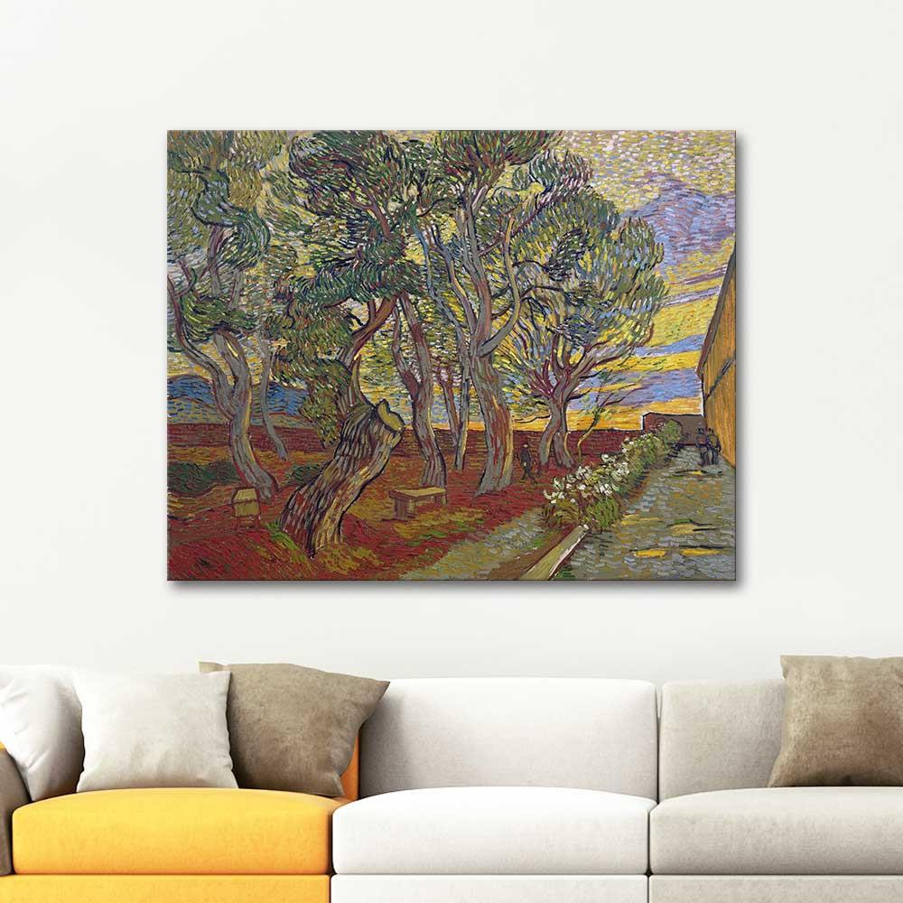 Vincent van Gogh Saint Paul Hastanesi Bahçesi Kanvas Tablo