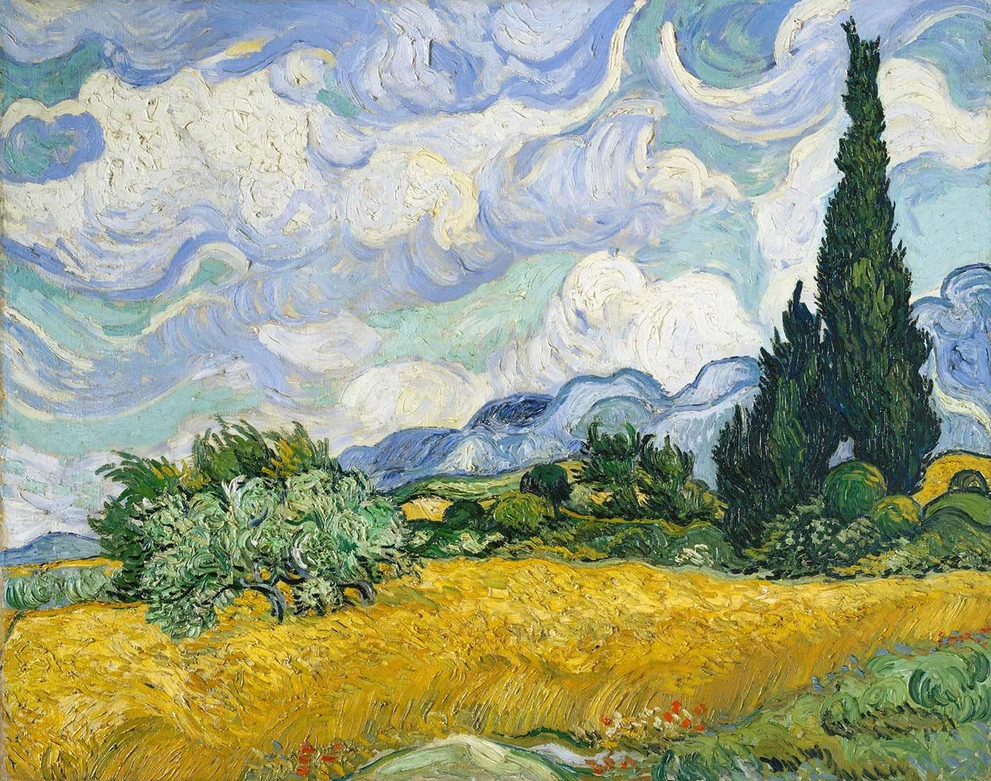 Vincent van Gogh Selvili Çayır Kanvas Tablo