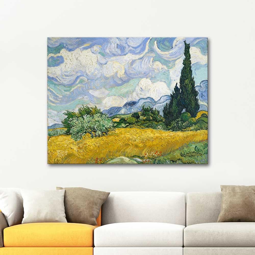 Vincent van Gogh Selvili Çayır Kanvas Tablo