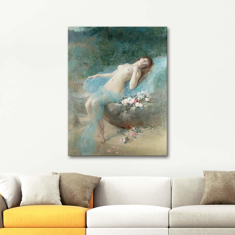 Vlaho Bukovac Genç Nü Kanvas Tablo