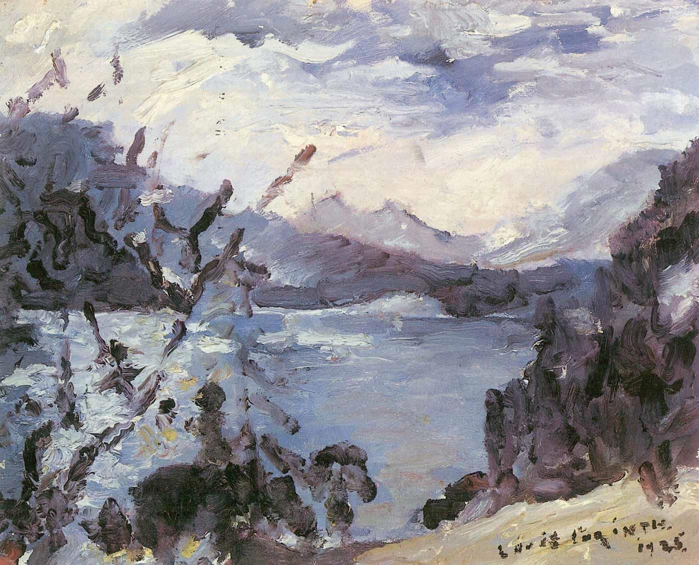 Lovis Corinth Dağları ve Kıyısıyla Walchensee Kanvas Tablo