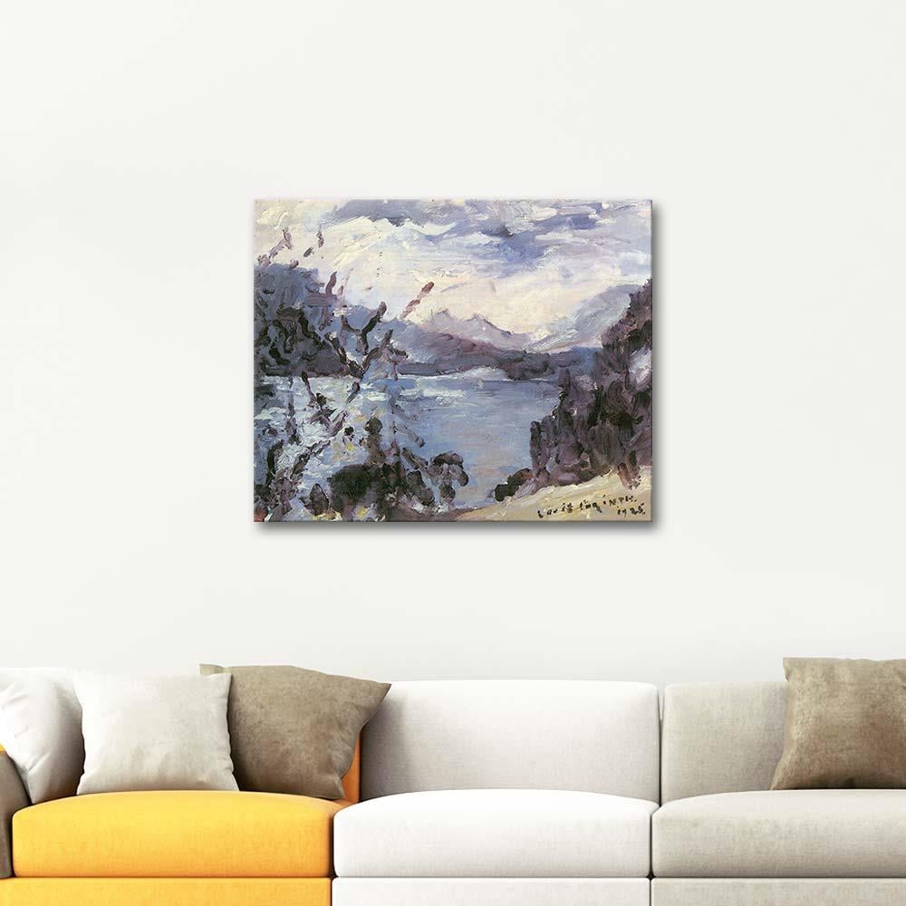 Lovis Corinth Dağları ve Kıyısıyla Walchensee Kanvas Tablo