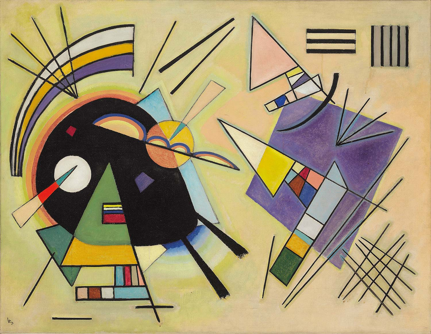 Wassily Kandinsky Kompozisyon Siyah ve Violet Kanvas Tablo