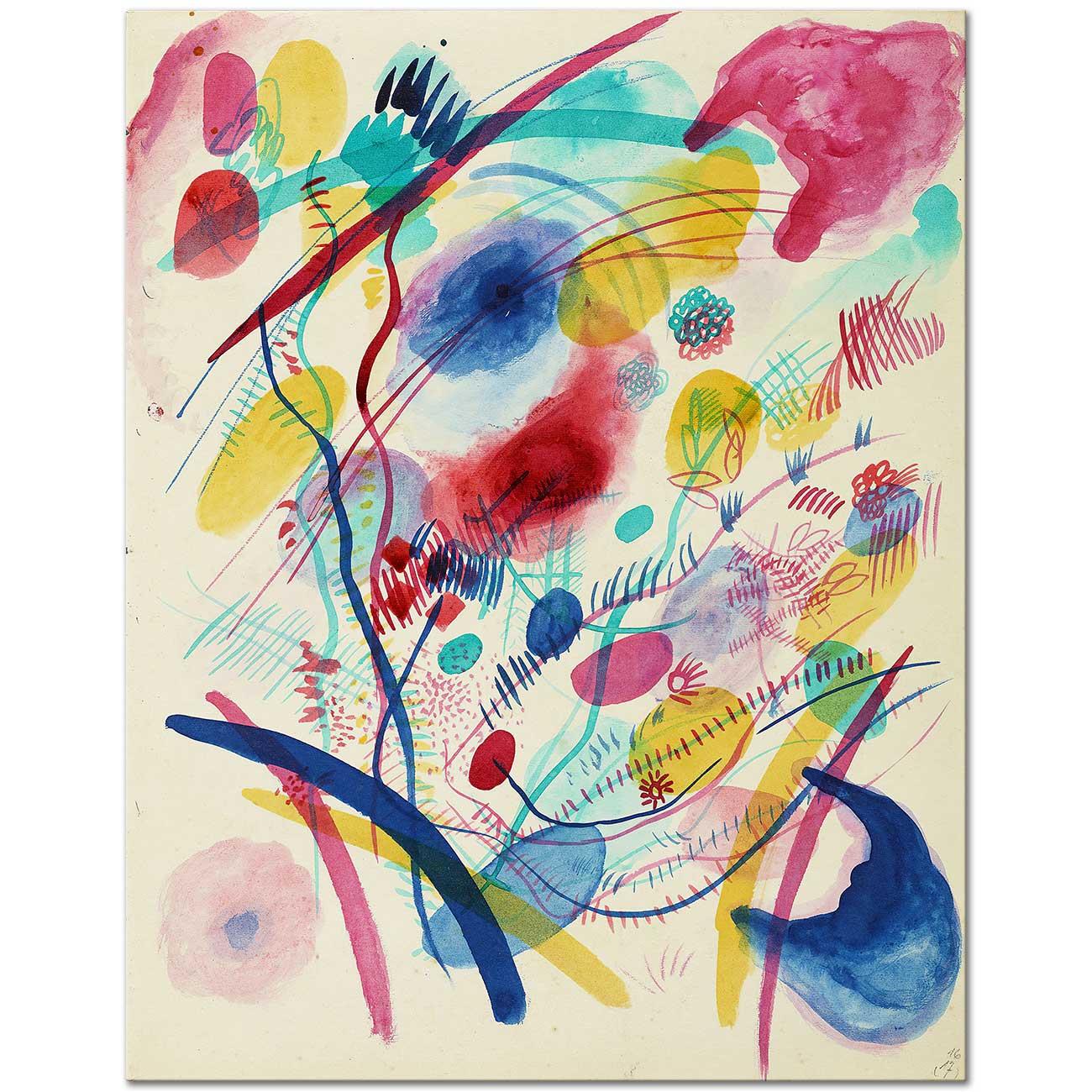 Wassily Kandinsky Kırmızı Mavi Yeşil ve Sarılı Kompozisyon Kanvas Tablo