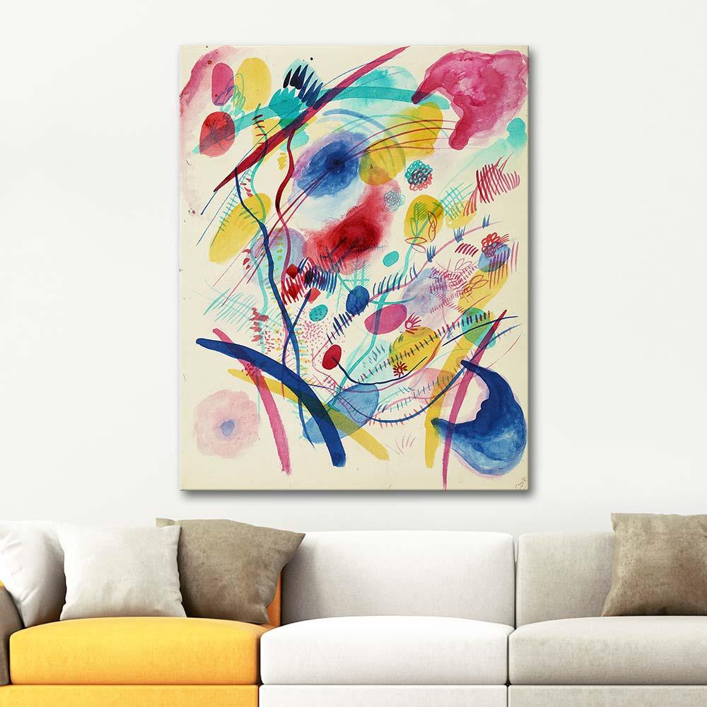 Wassily Kandinsky Kırmızı Mavi Yeşil ve Sarılı Kompozisyon Kanvas Tablo