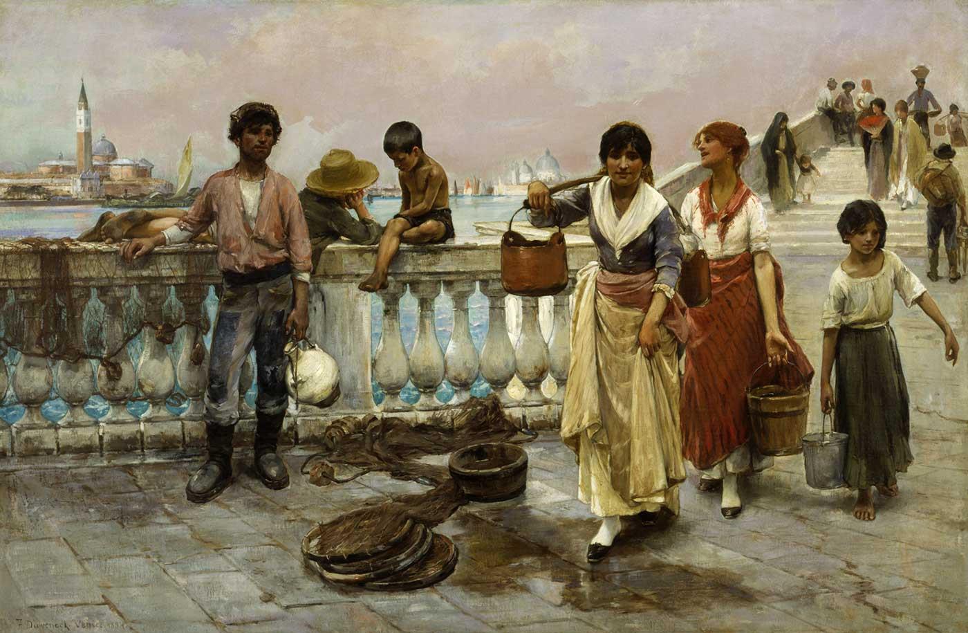 Frank Duveneck Su Taşıyanlar Venedik Kanvas Tablo