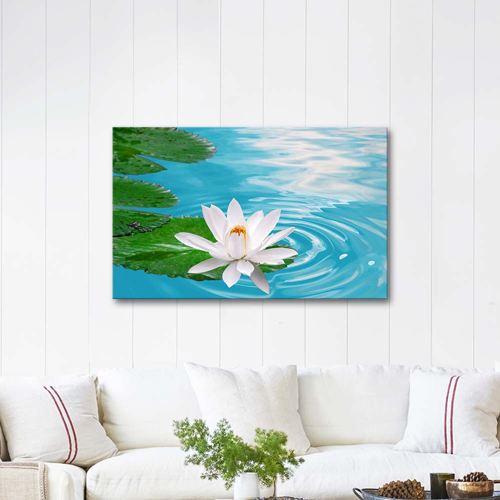 Water Floating Lotus Art Print