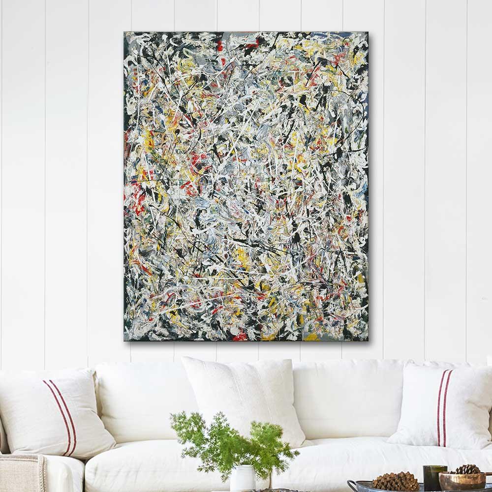 Jackson Pollock Beyaz Işık Kanvas Tablo