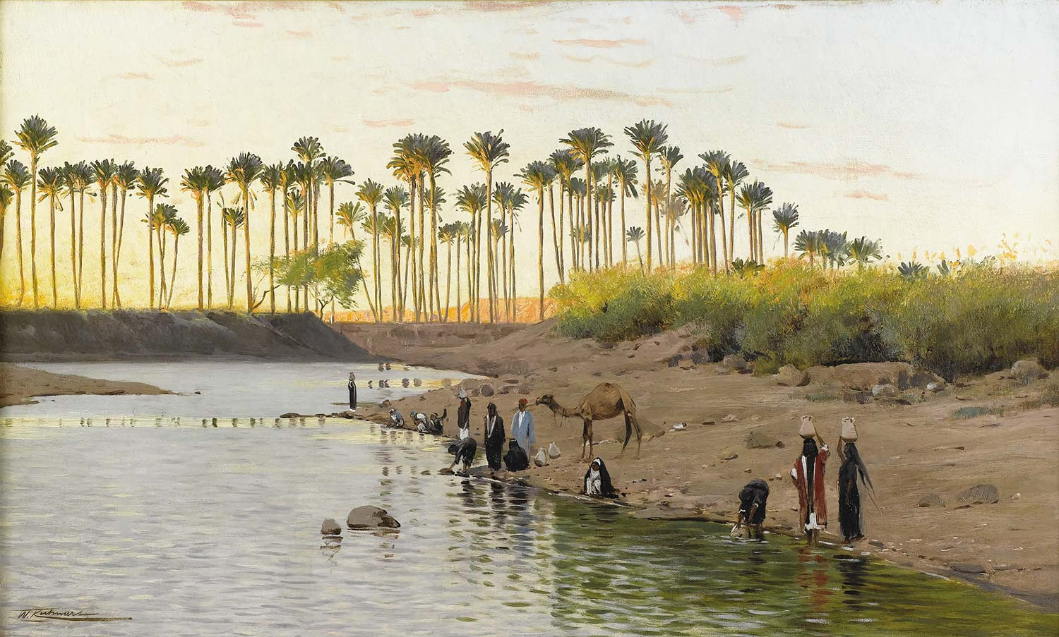 Wilhelm Kuhnert Egyptian Landscape Art Print