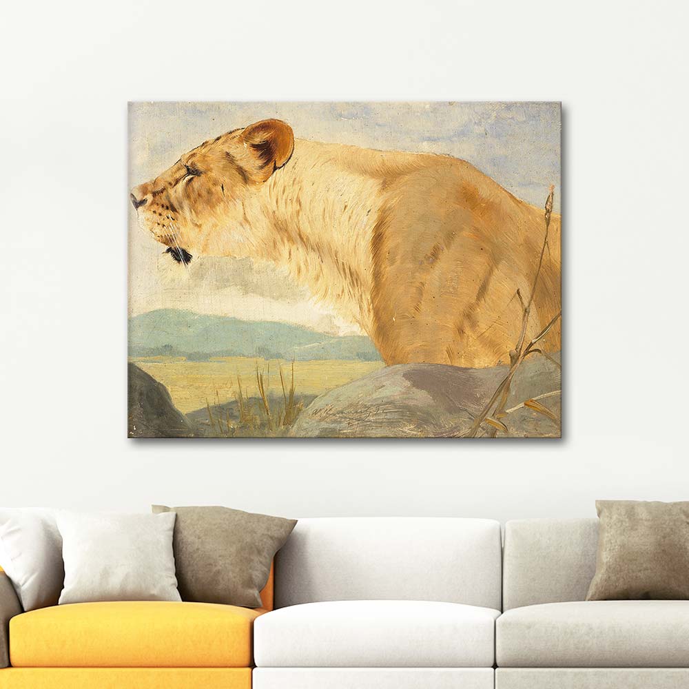 Wilhelm Kuhnert Head Of A Lioness Art Print