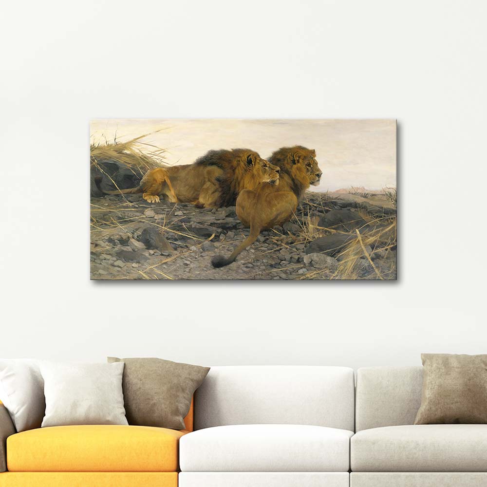 Wilhelm Kuhnert Lions At Watch Art Print
