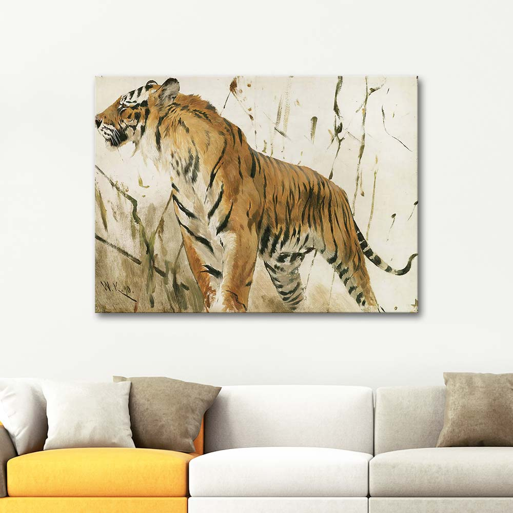 Wilhelm Kuhnert Study Of A Tiger Art Print