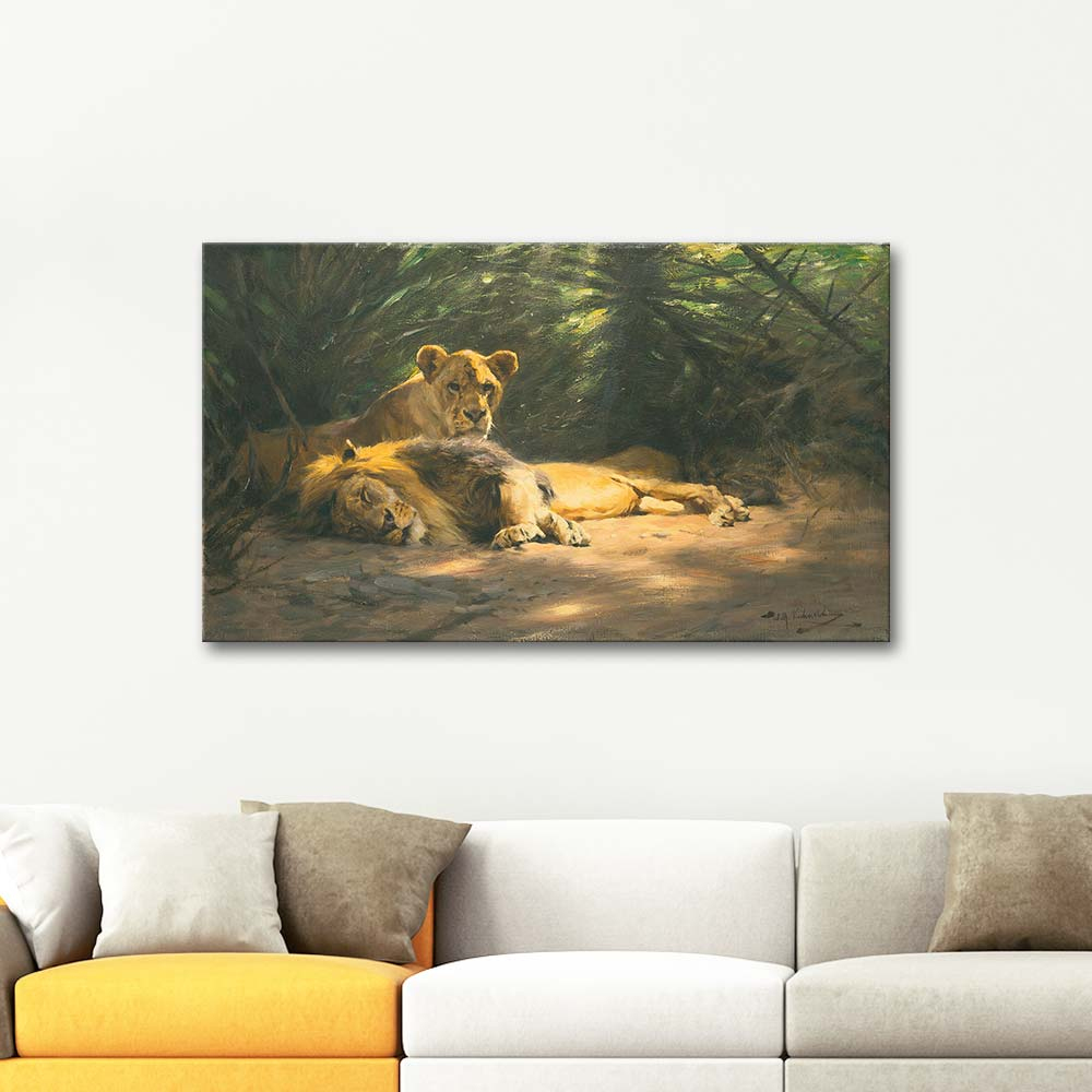 Wilhelm Kuhnert The Lions' Den Art Print