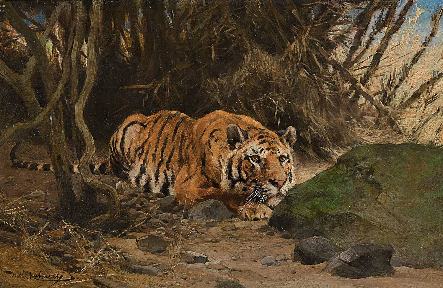 Wilhelm Kuhnert Tiger After His Prey Art Print