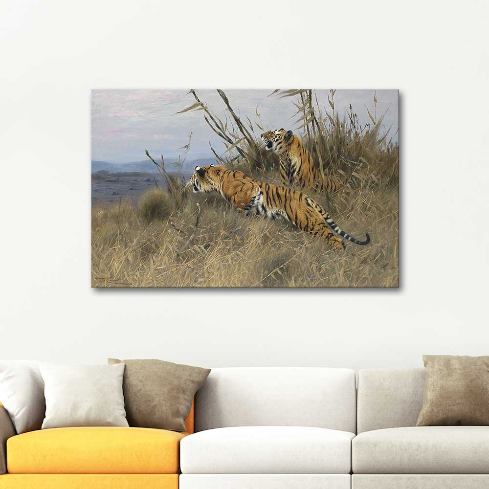 Wilhelm Kuhnert Tigers on the Prowl Art Print