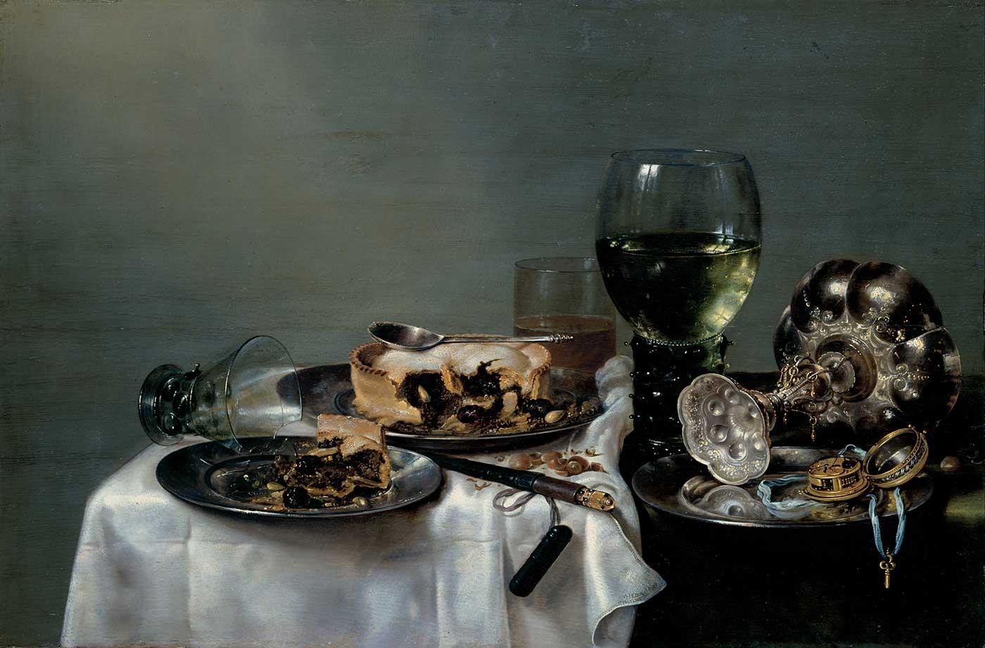 Willem Claesz Heda Breakfast Table with Blackberry Pie
