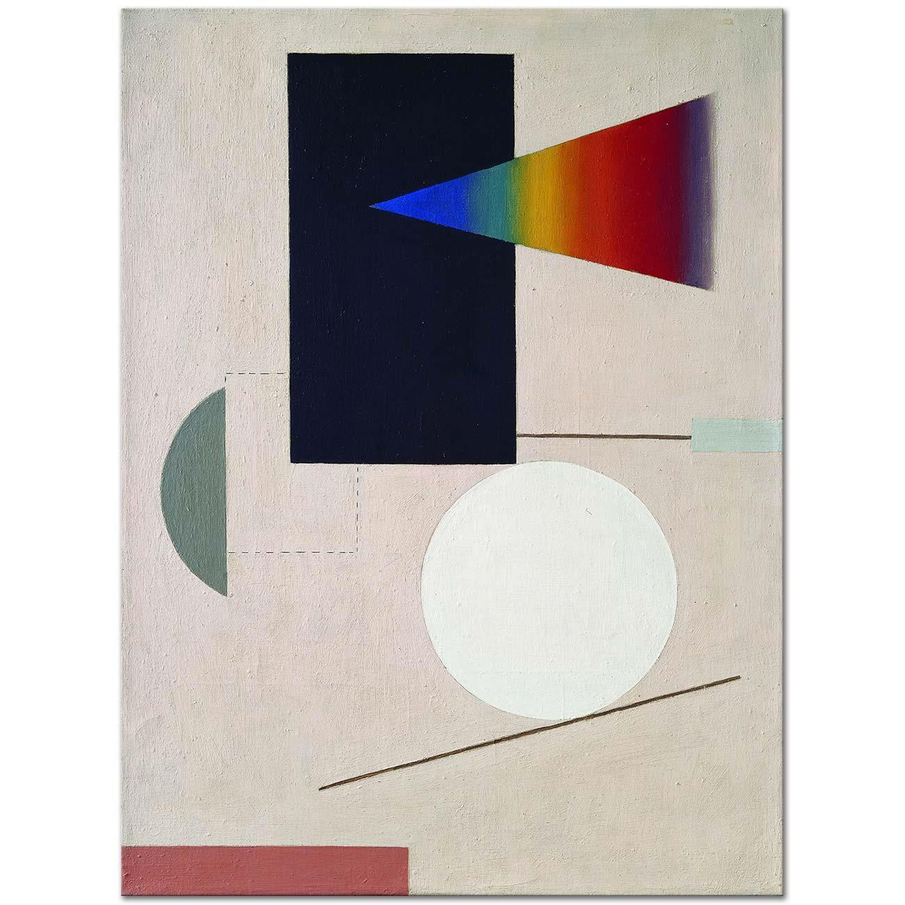 Spectrum with White Circle on Pink by Willi Baumeister
