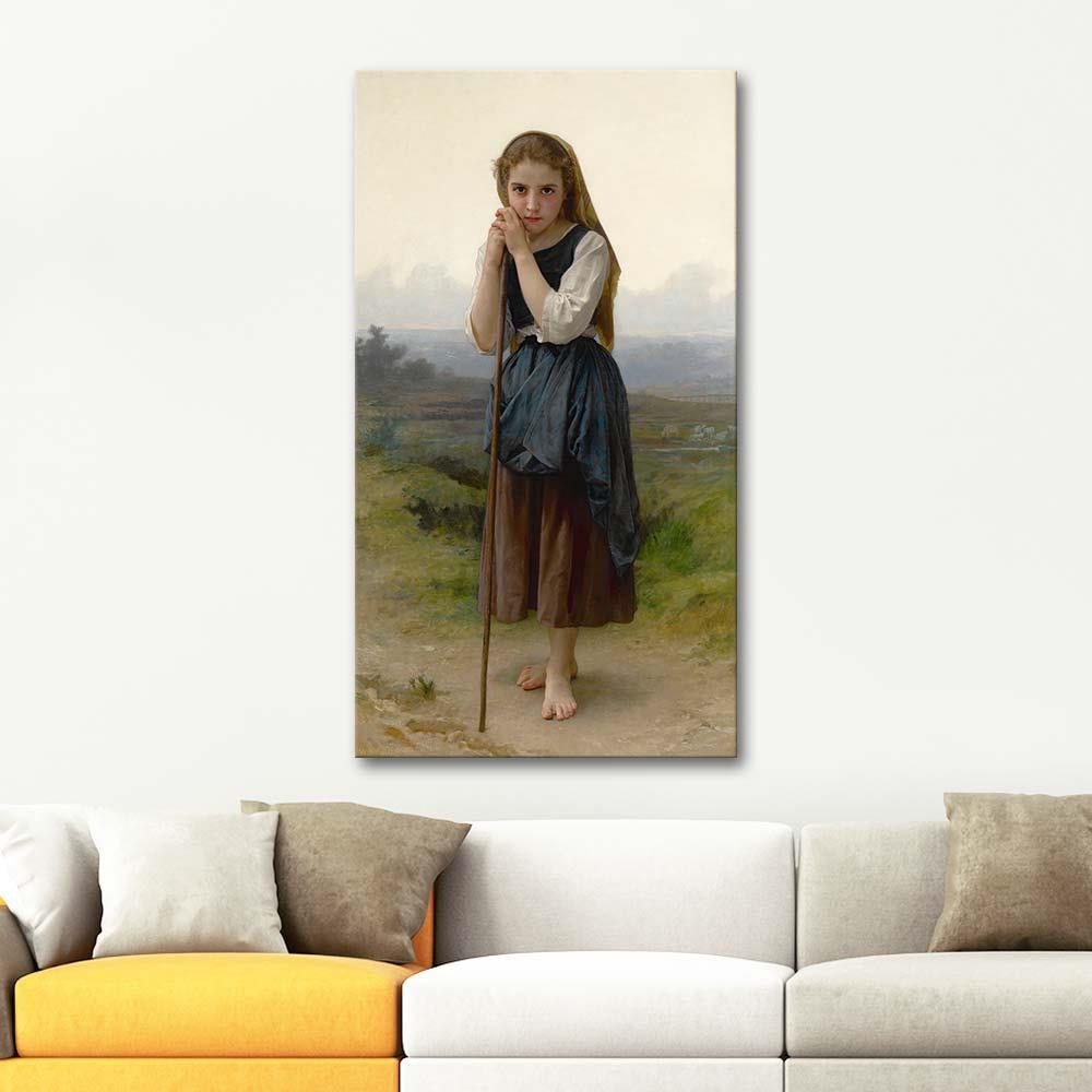 William Adolphe Bouguereau A Little Shepherdess Art Print